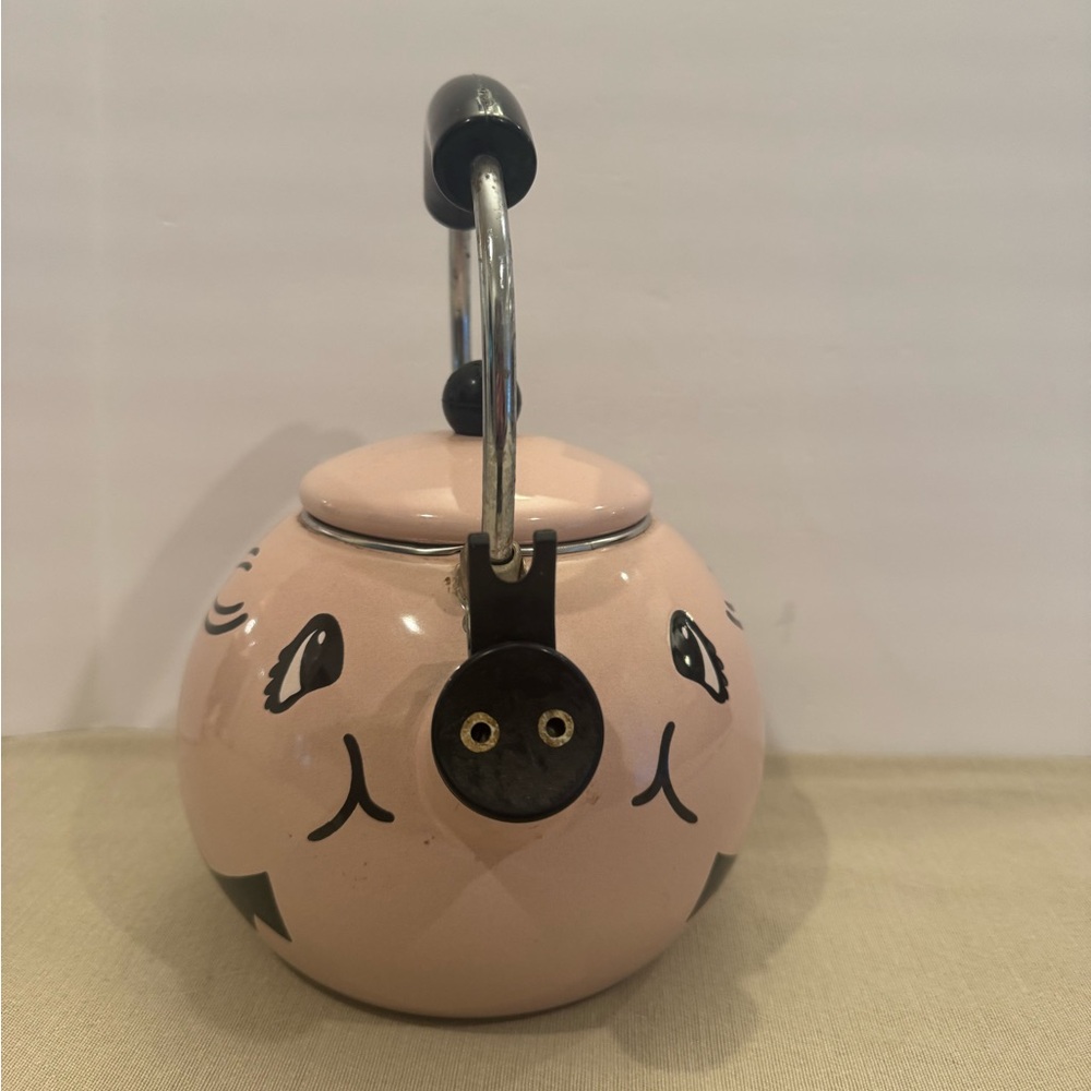 Vintage Kamenstein Pink Pig Whistling Teapot Tea Kettle 1991